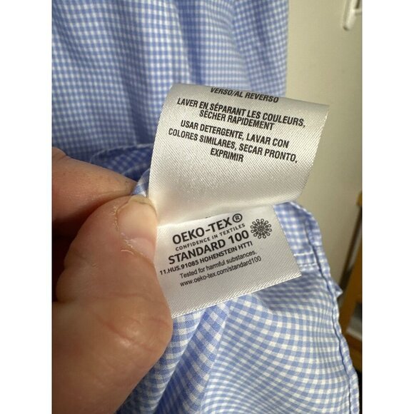 Tommy Hilfinger dress shirt men's XXL blue white plaid button down collar - Picture 6 of 7